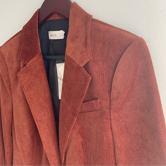 A. L. C. Vernay Corduroy Blazer In Deep Rust Size US 10 Rare Find - Picture 10 of 13